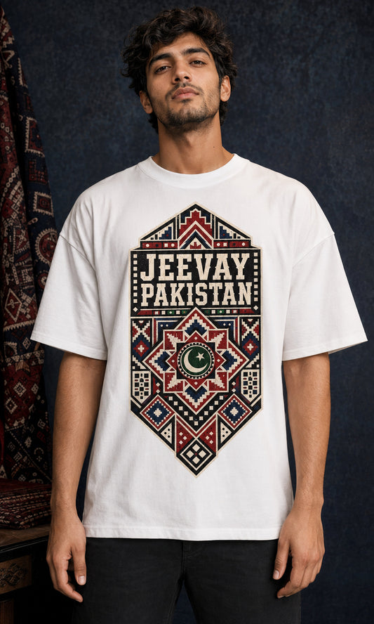 Sindhi Ajrak Graphic T-Shirt | Traditional Sindh Heritage Tee
